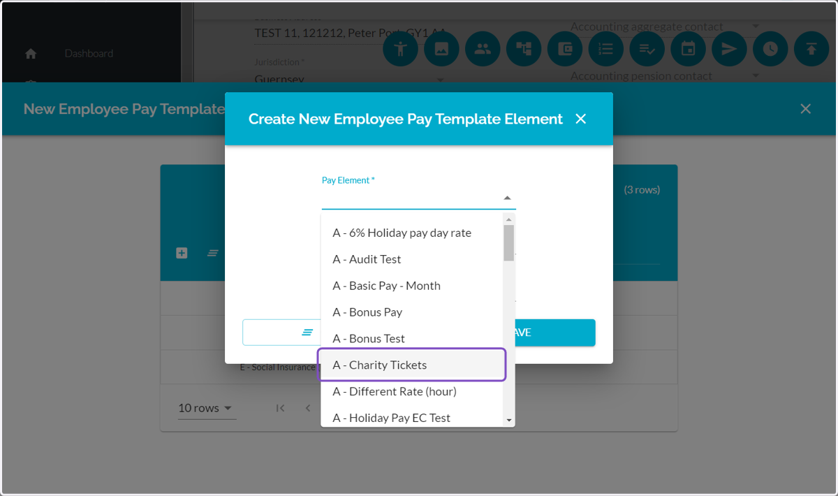 Click on Pay Element and select the options you need