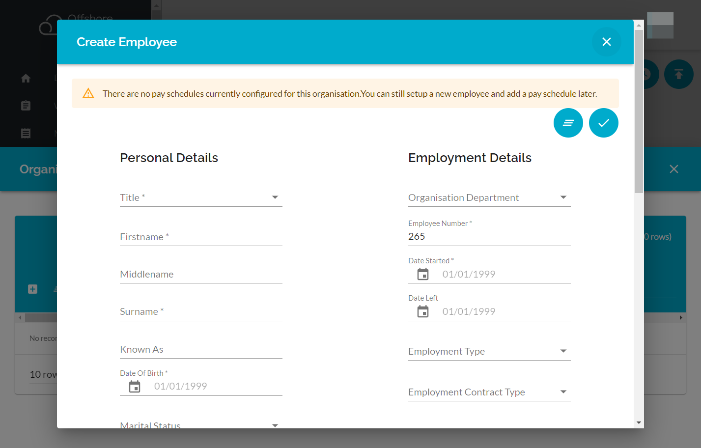 Click on Create Employee