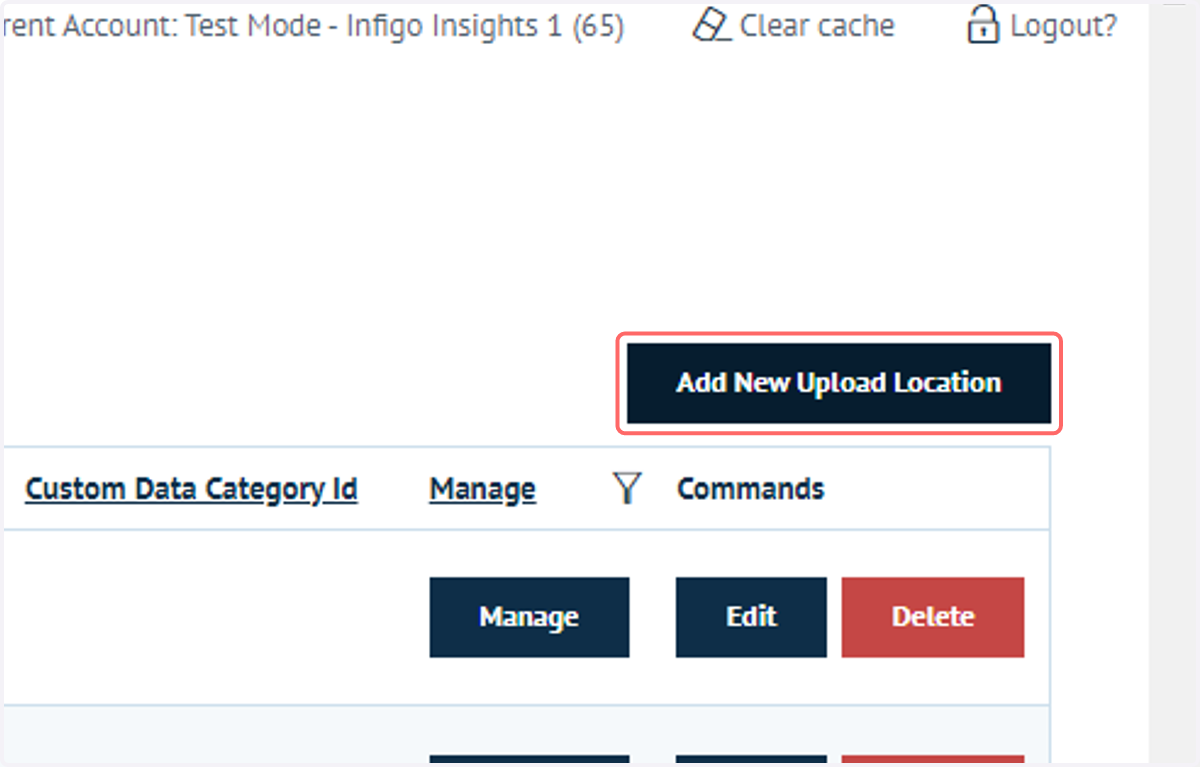 Click on Add New Upload Location