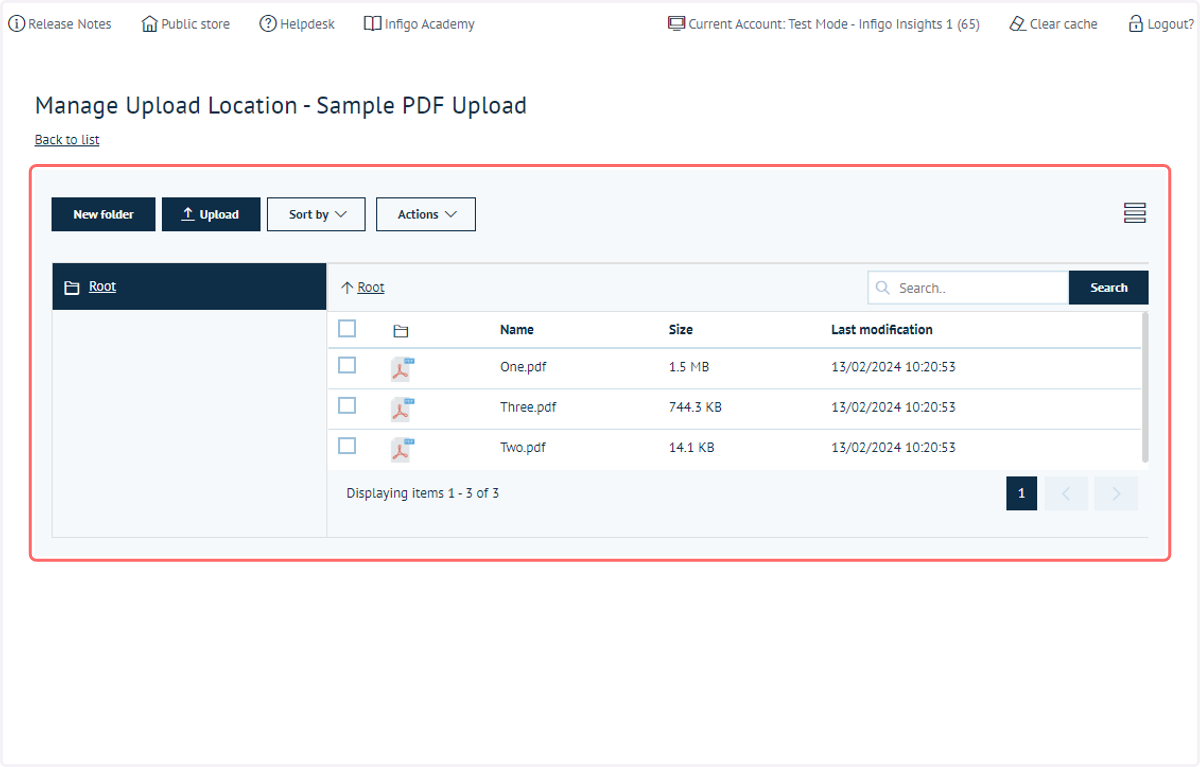 Either select Upload, or simply drag and drop files into this folder