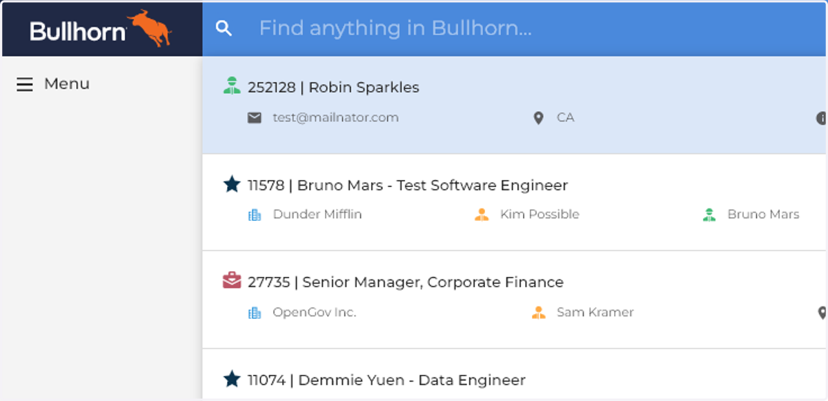 Go to the Candidate/Contact Record