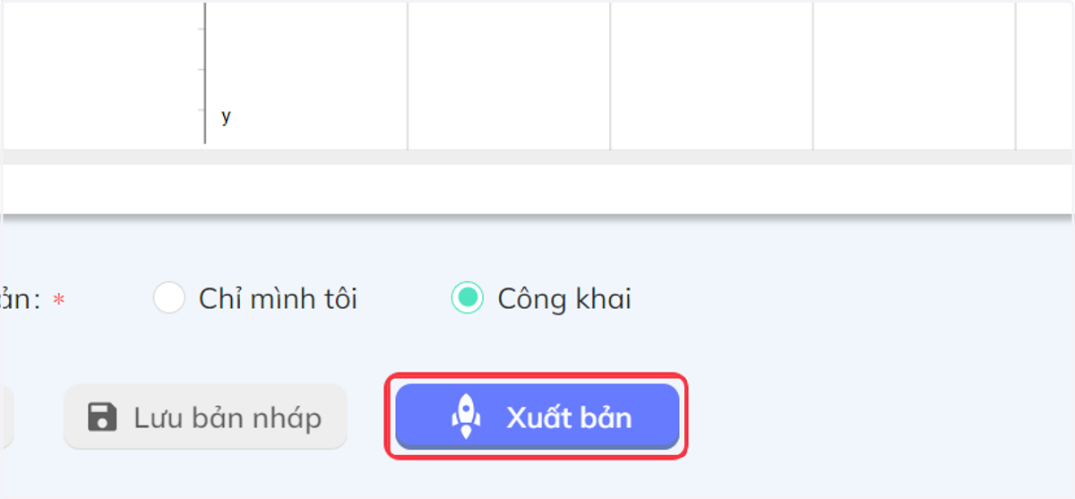 Bấm "Xuất bản" để đăng câu hỏi