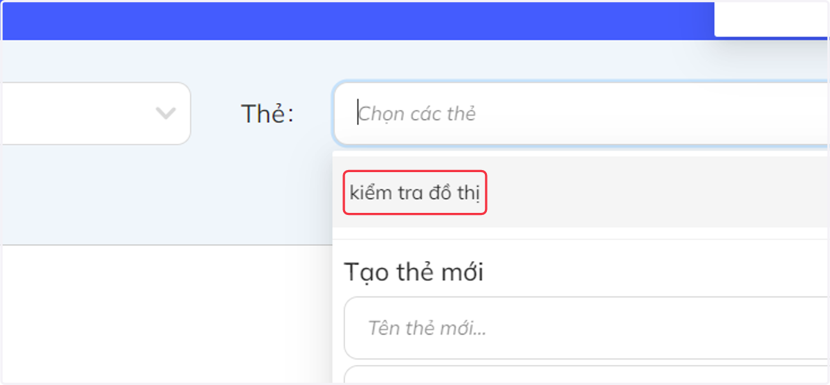 chọn thẻ mới vừa được tạo