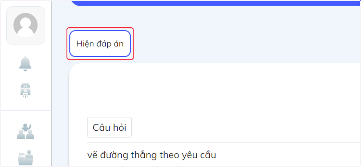 Bấm "Hiện đáp án" để kiểm tra xem đáp án có đúng không