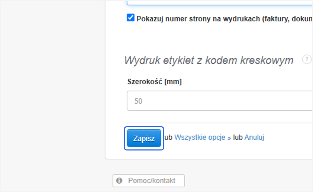 Zatwierdź zmiany przyciskiem 'Zapisz'.