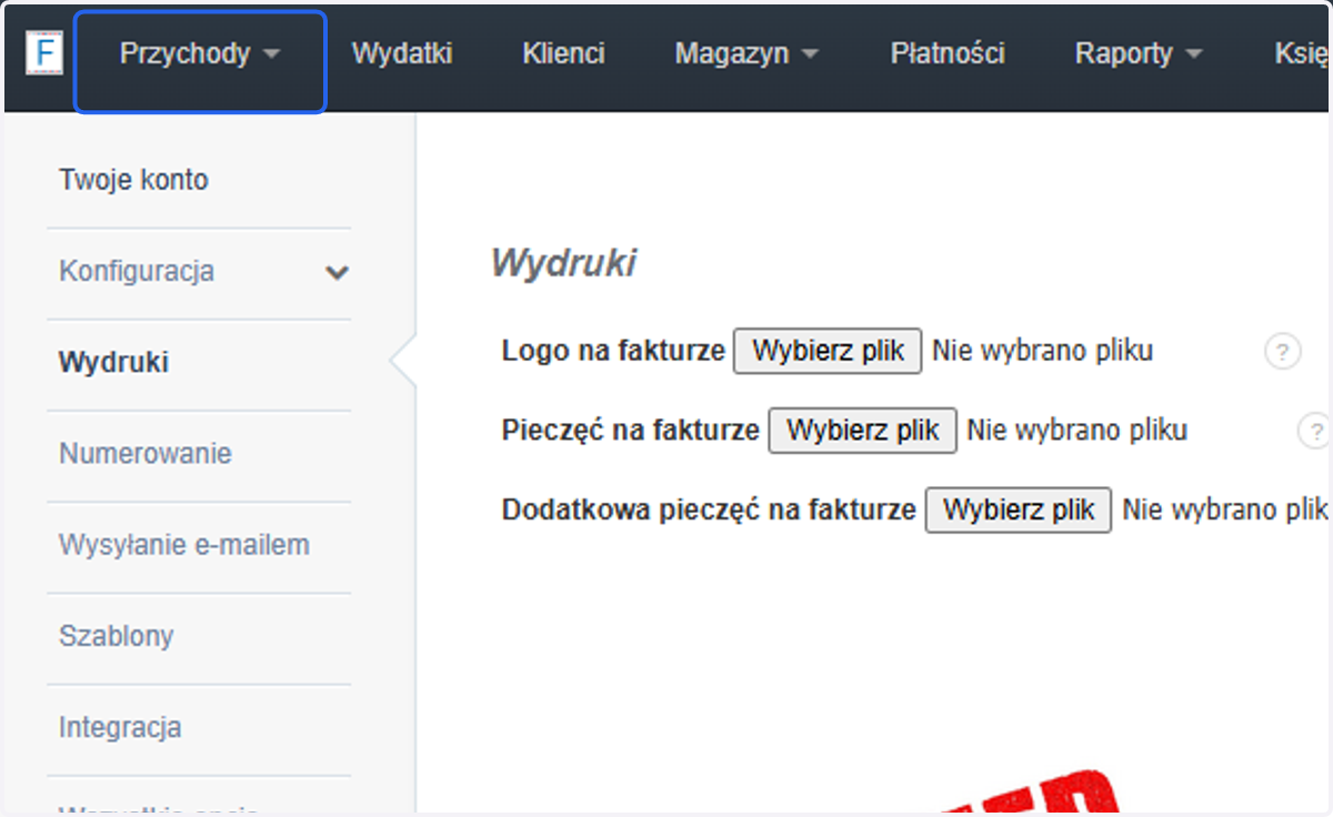 Aby zweryfikować czy kod zadziałał poprawnie, przejdź do zakładki 'Przychody'.