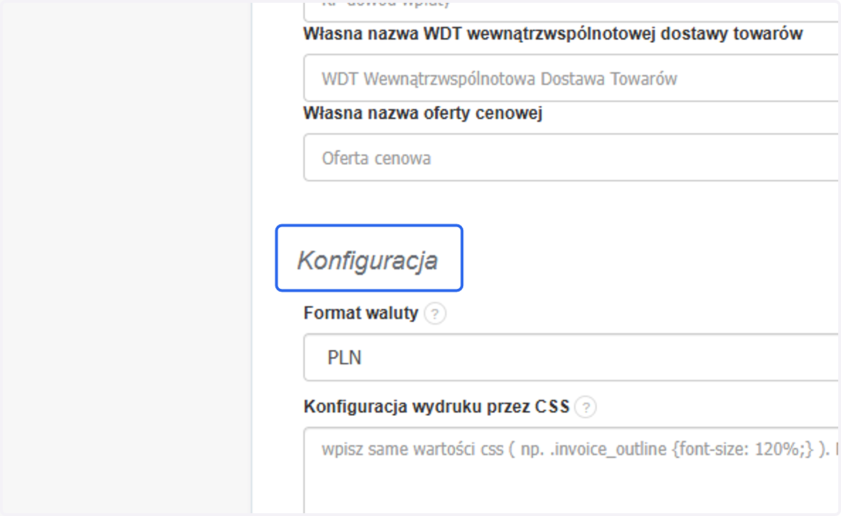 Zjedź na dół strony do sekcji 'Konfiguracja'.