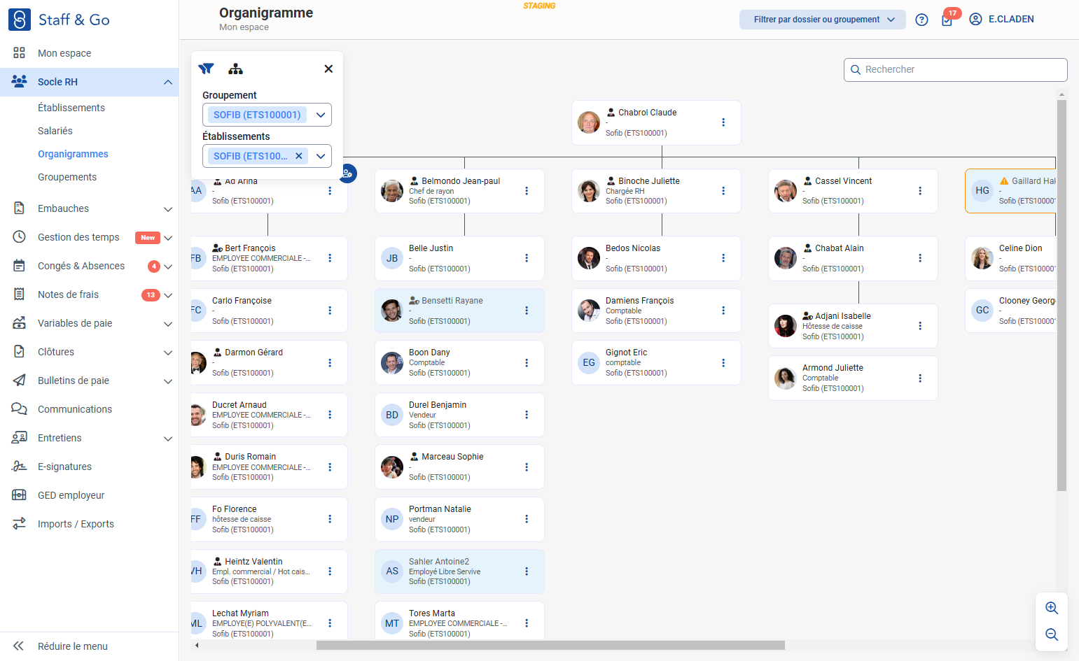 Visualiser l'organigramme