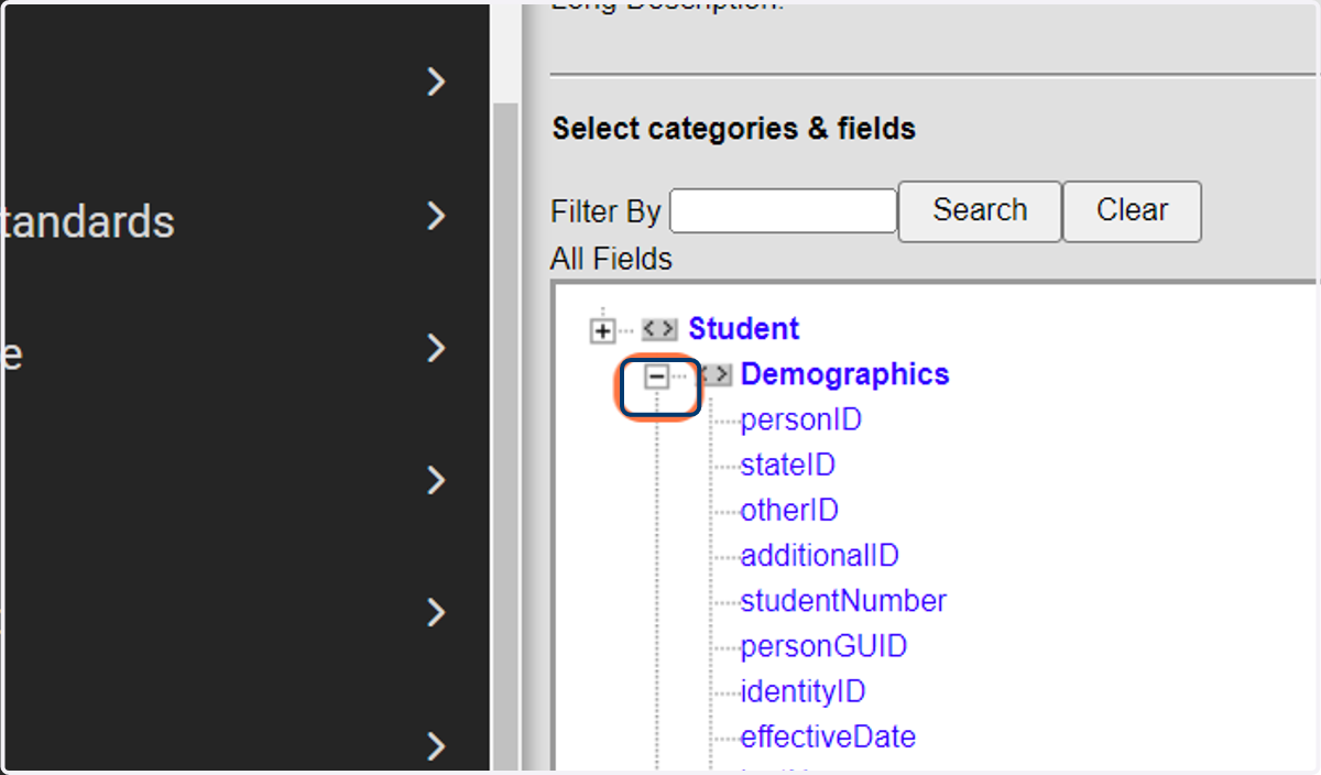 Choose the fields for the filter. Add the field "activeToday" to filter to active students only.