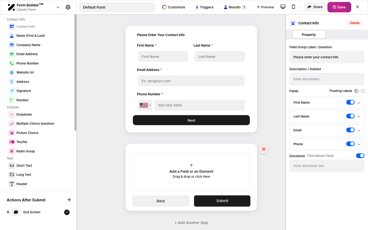 Step 5: Remember to Save to save your changes on that form.