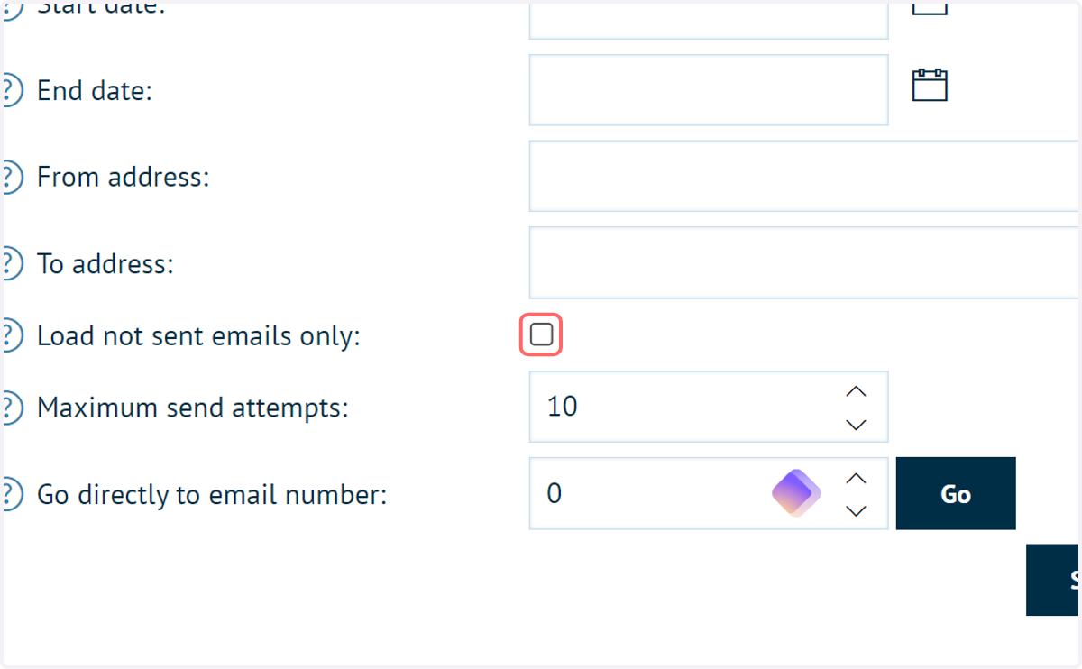 Uncheck Load not sent emails only