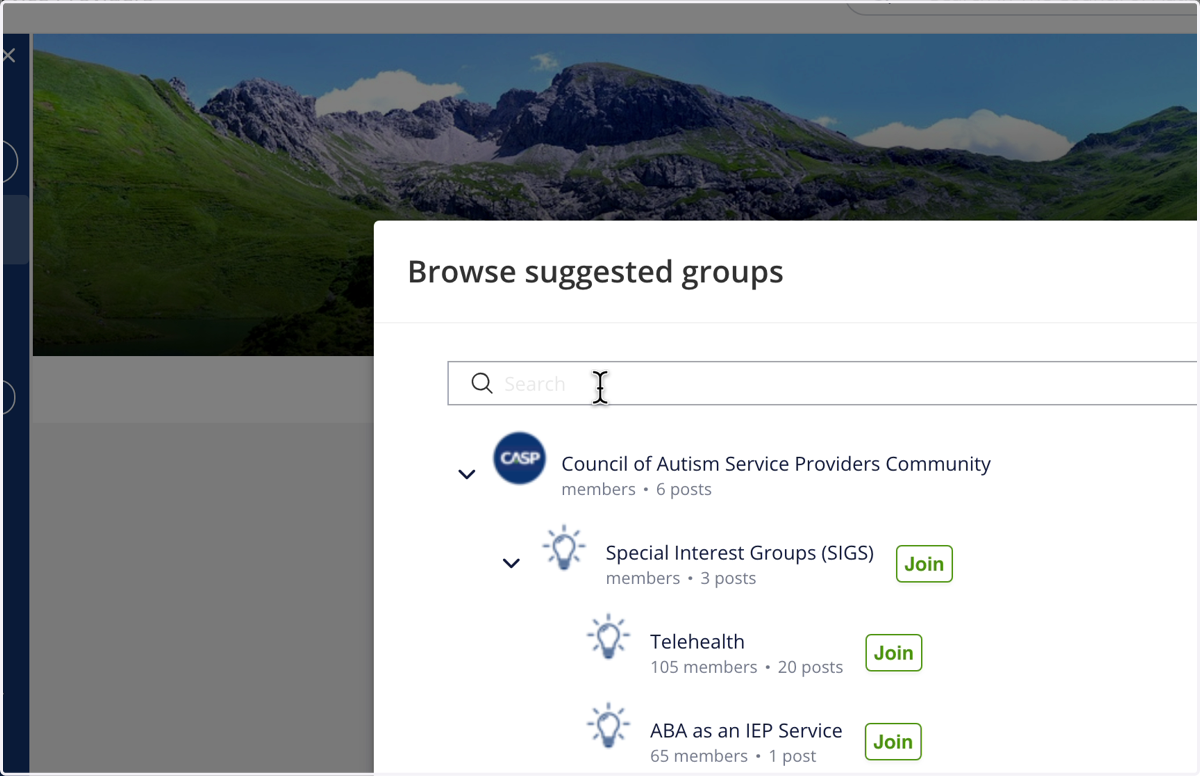 Browse all available groups.