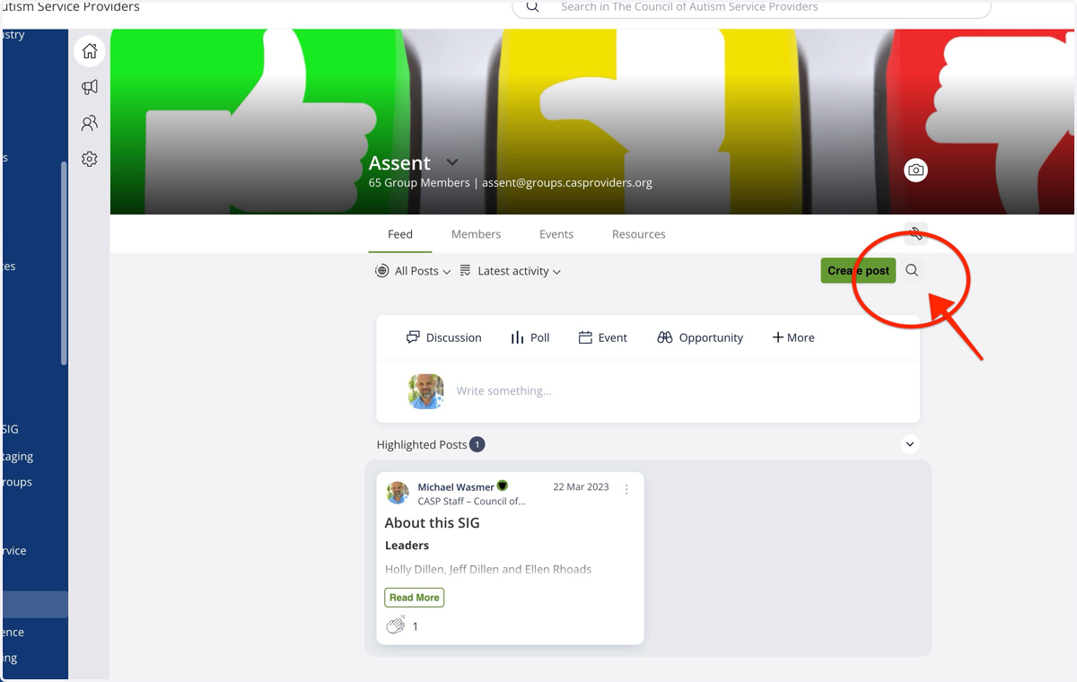Search an individual group