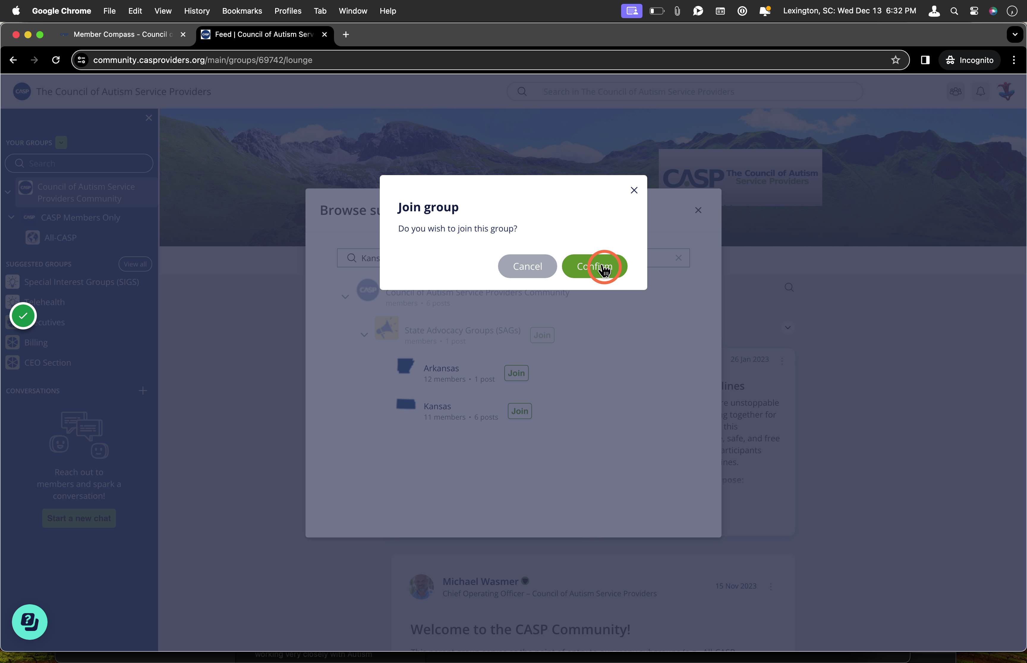 Click "Confirm"