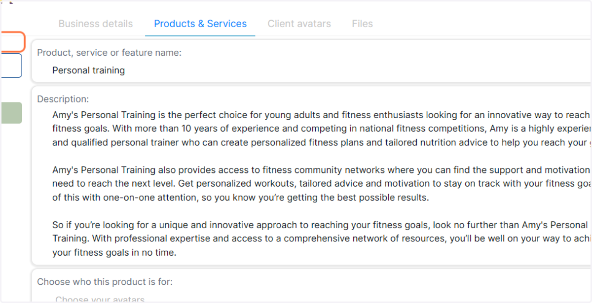 Your product description will generate
