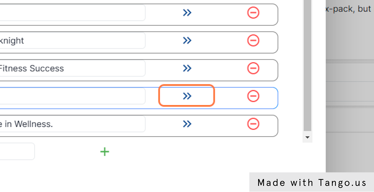 To write a selected blog, click on the blue arrows in that row