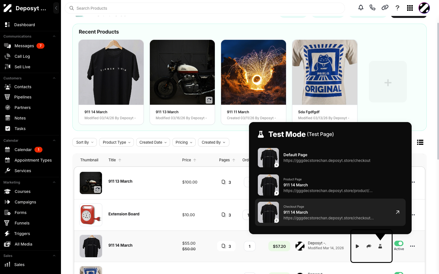 Step 8: Click the third option to preview the Checkout Test Page.