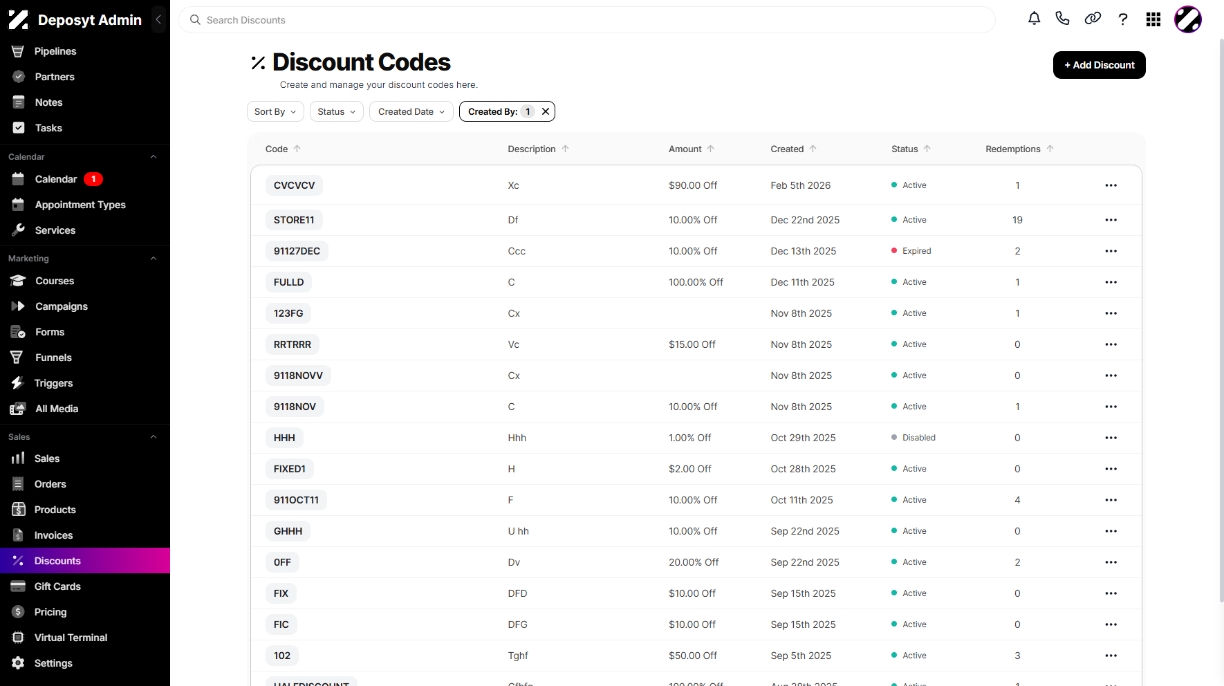 Step 6: You can now view the discounts filtered by the selected users.