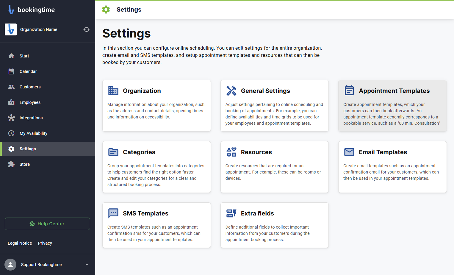 Open the Appointment Templates…
