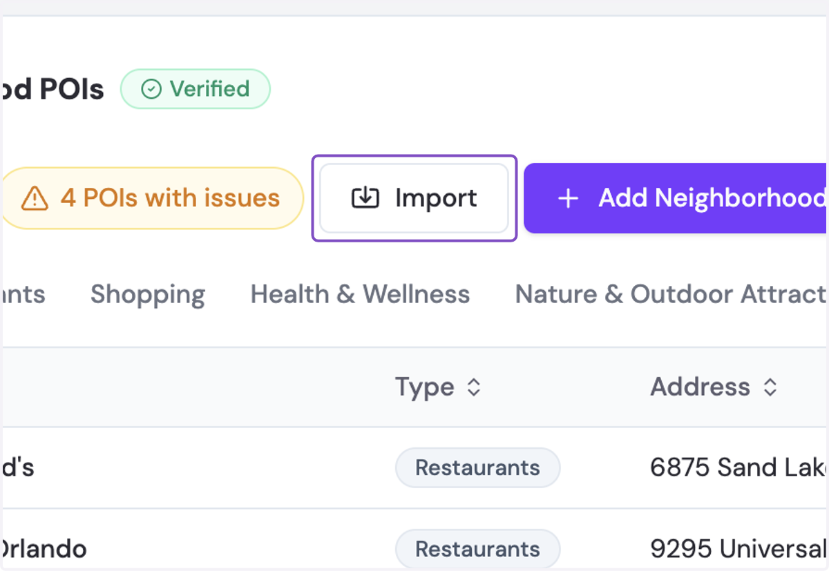 Click on Import