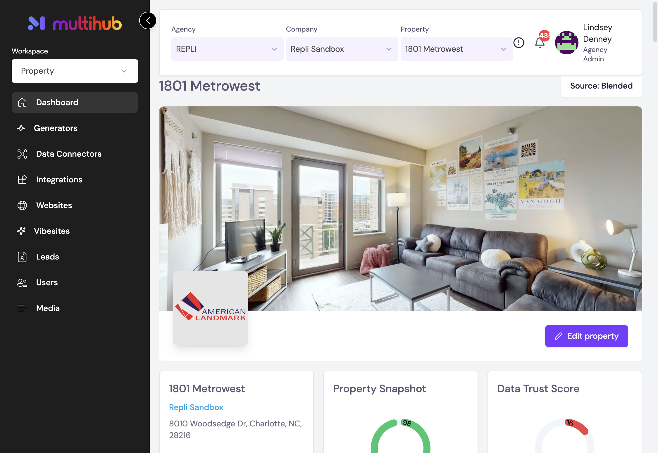 Navigate to your Property Profile in the Property Workspace