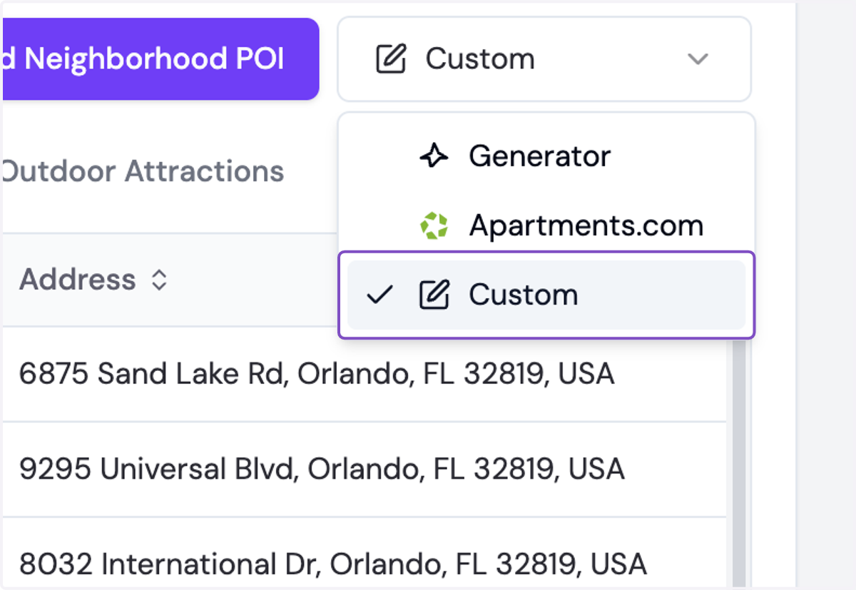 Select Custom