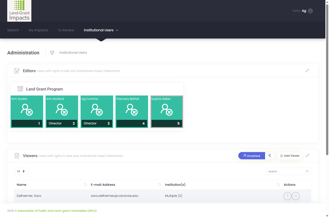 What about when someone switches roles or leaves your institution? You can now also remove Editors and Viewers from your unit. Click on the user you'd like to demote/remove.