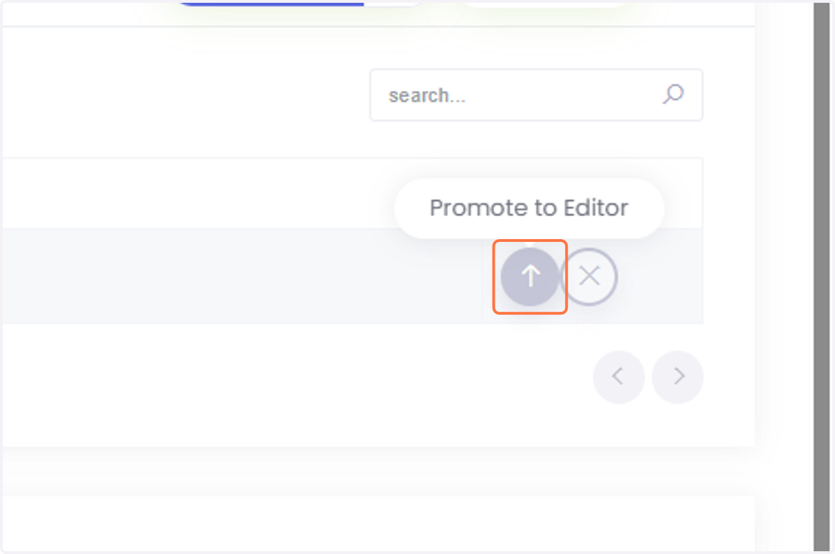 Find the user in the viewer section you'd like to promote, and click the up arrow button.