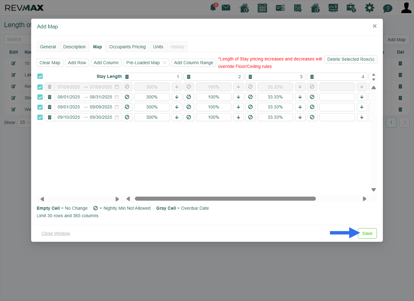 After configuring all strategies and entering the necessary data, be sure to click the Save button to save your map.