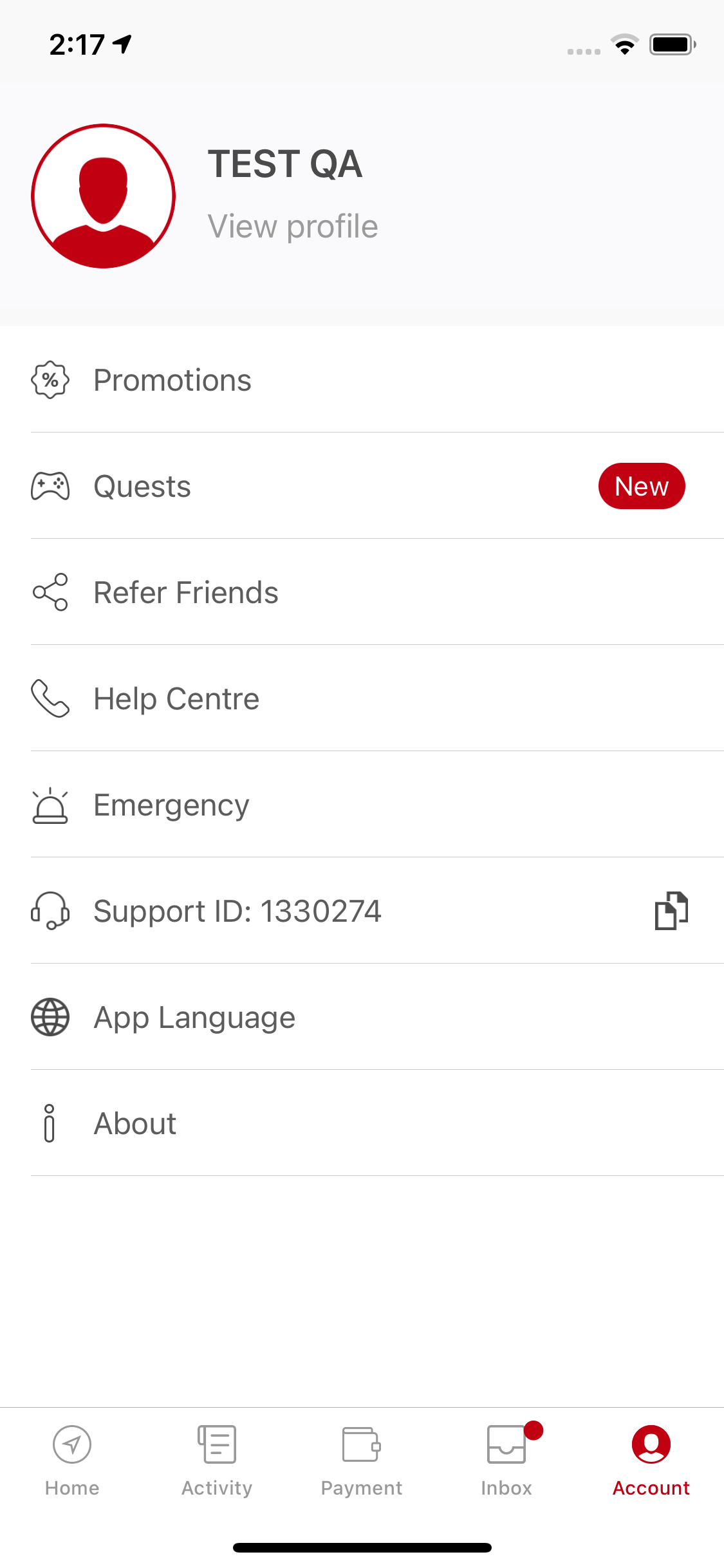 Step 2: Tap on "View profile"