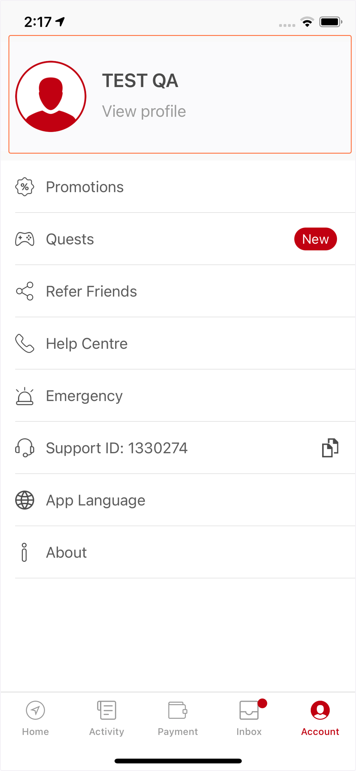 Step 2: Tap on "View profile"