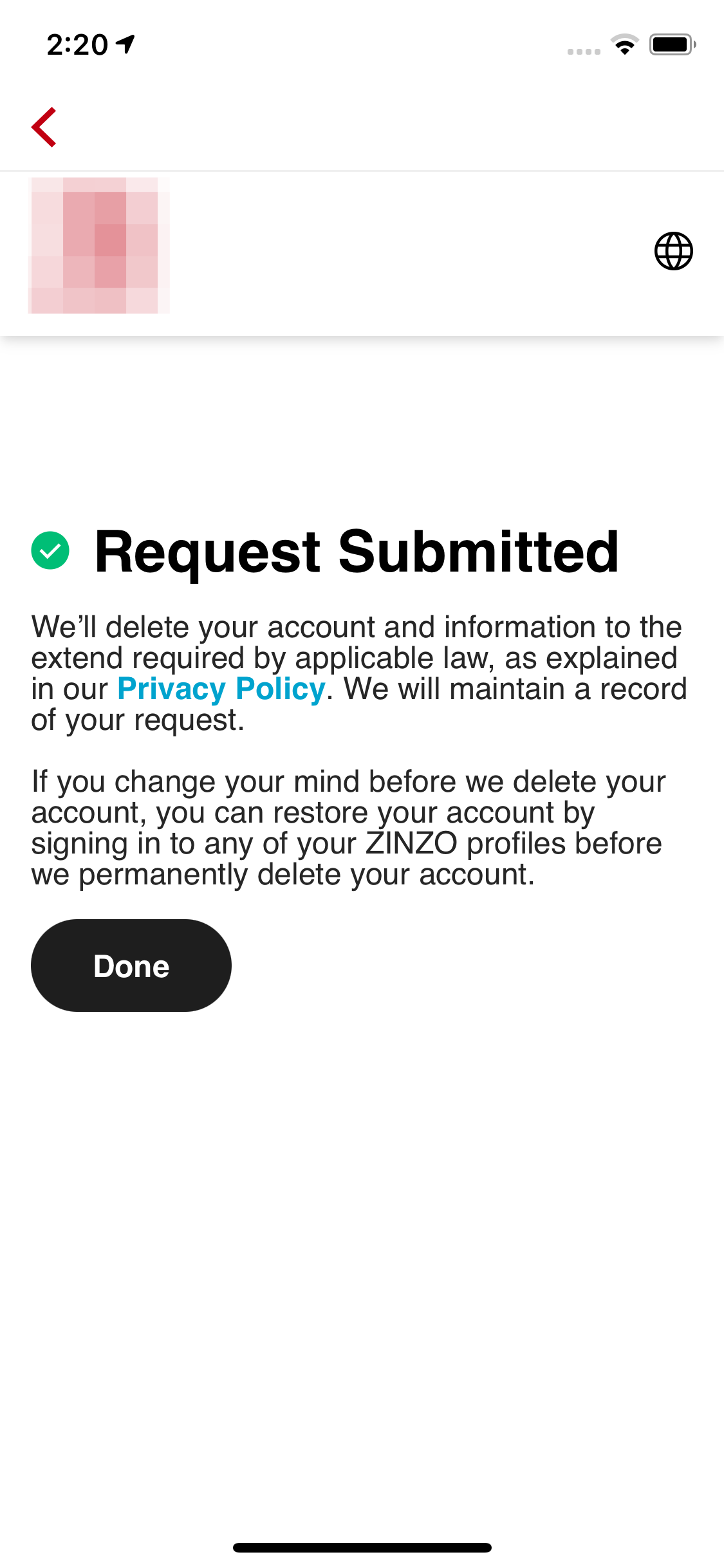 Request successfully!