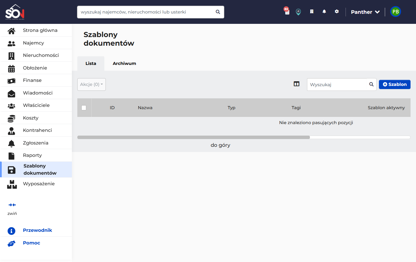 Przejdź do zakładki "Archiwum"