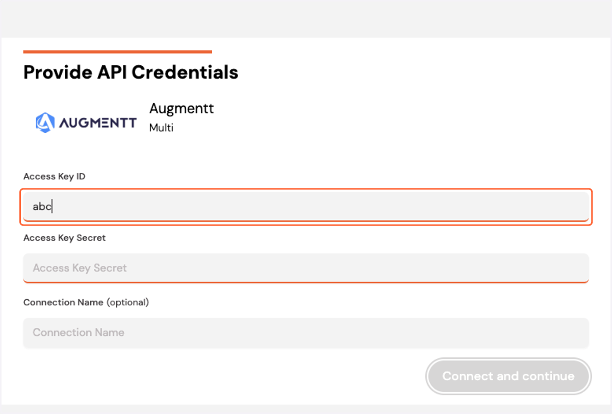 Enter your Access Key ID