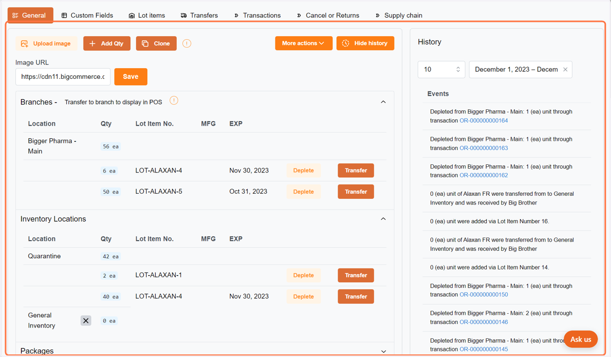 This is the item details page.