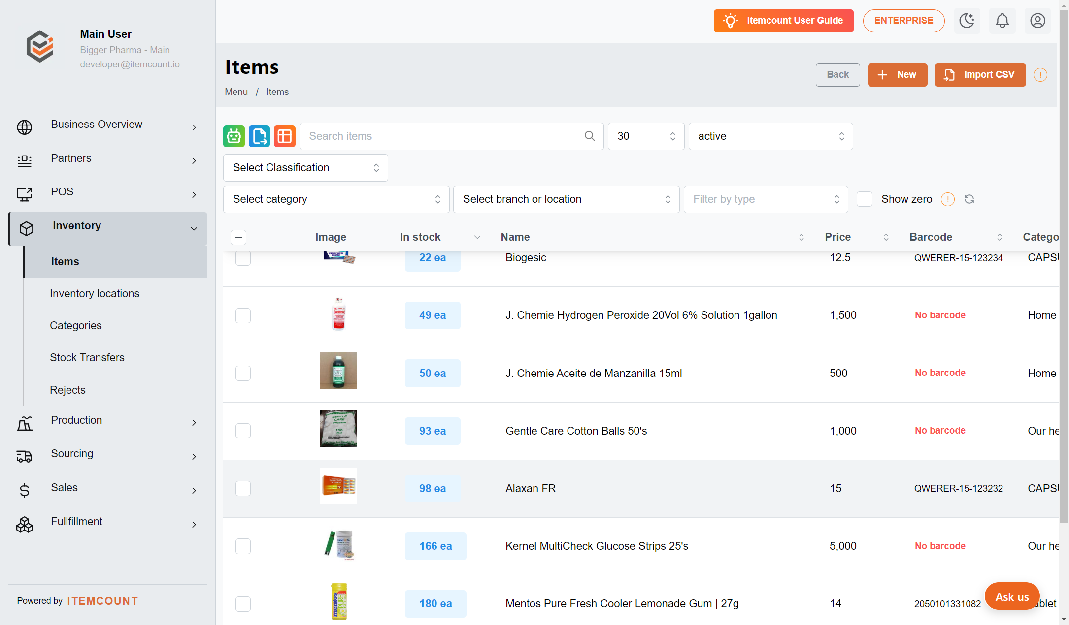 Select the item you want to deplete.