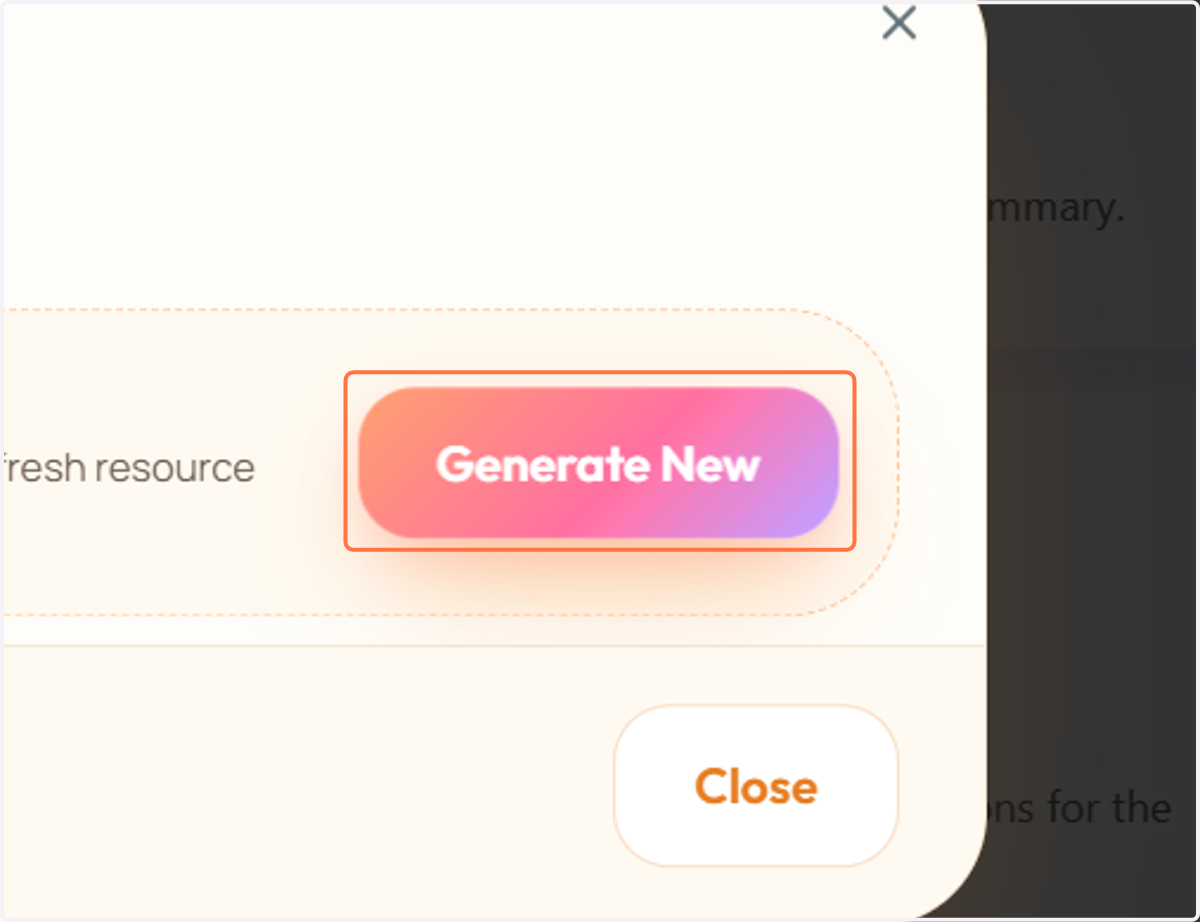Click on Generate New