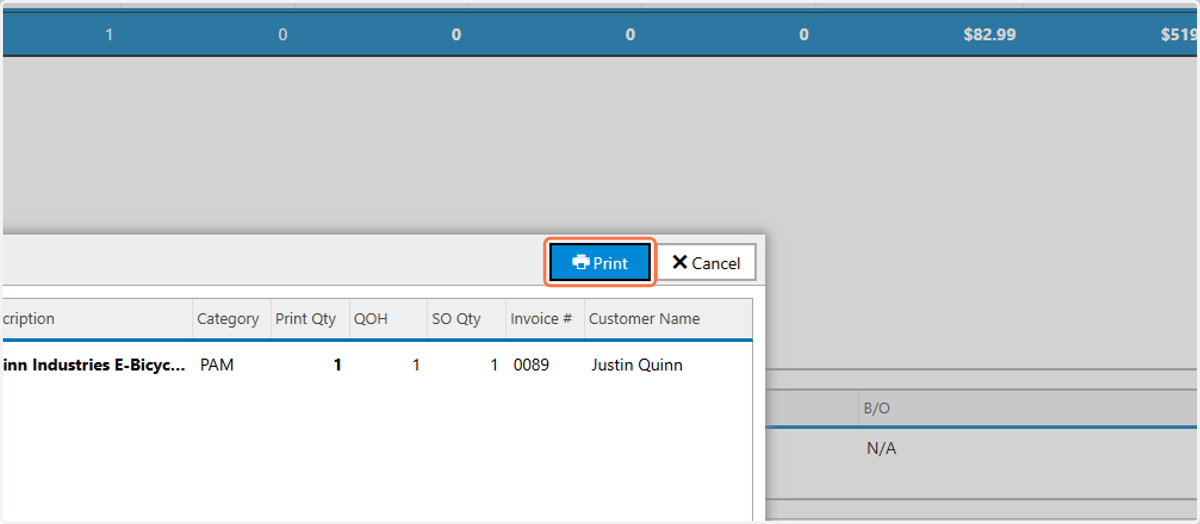If you elect to print labels, click the print button