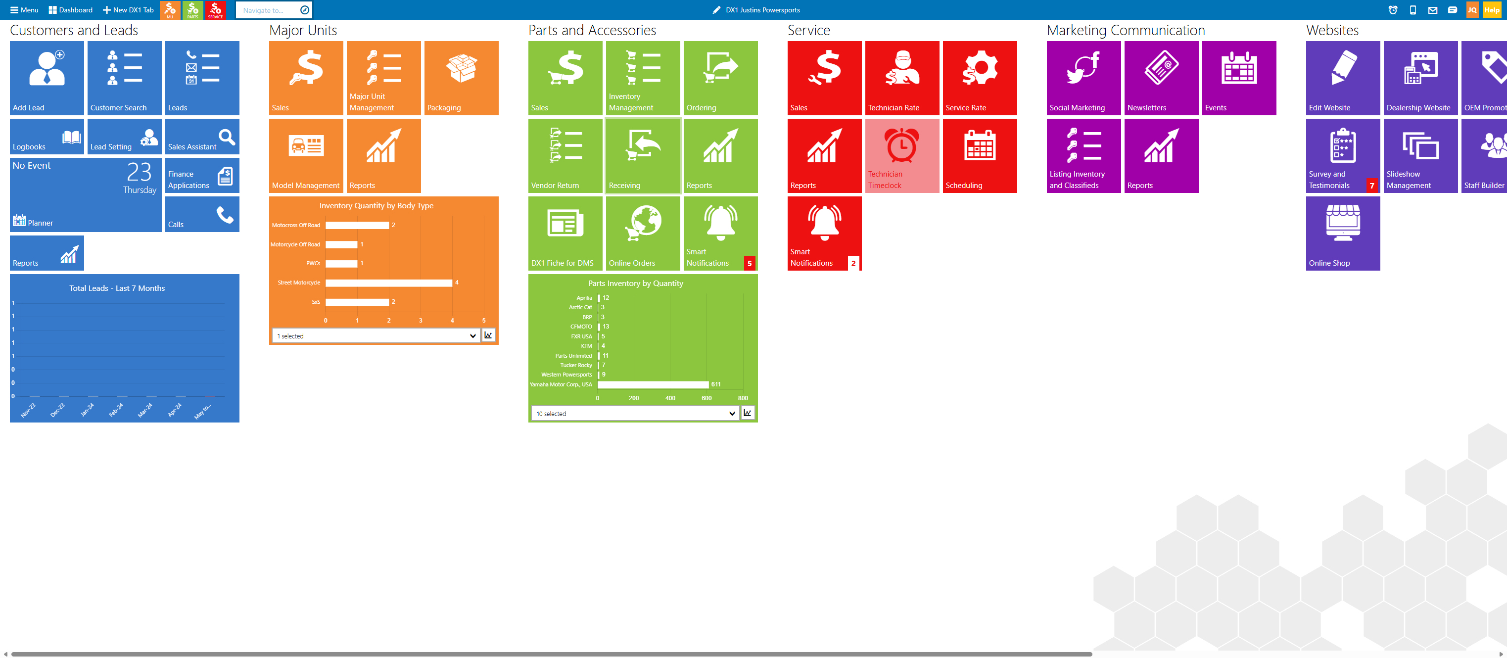 Click on the Receiving tile