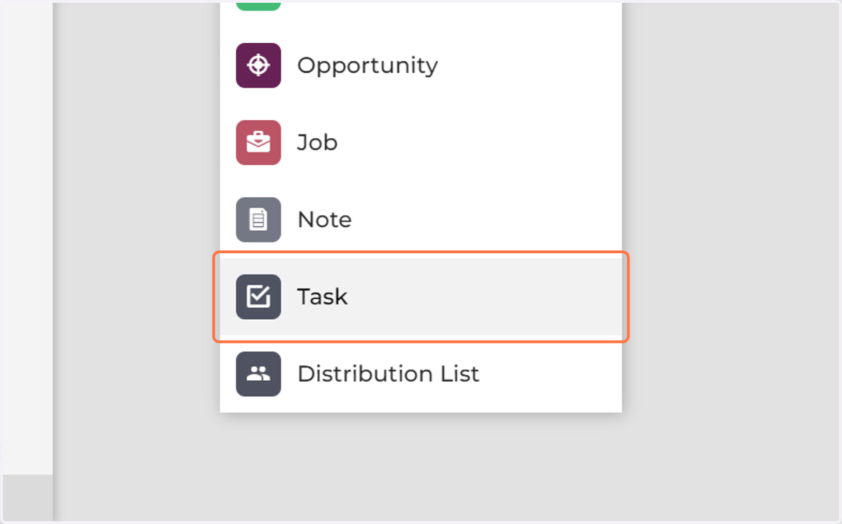 Click on Task