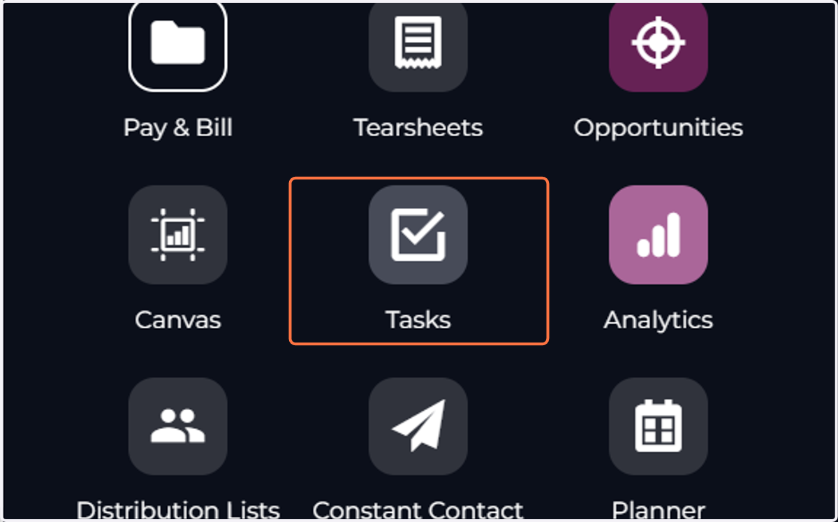 Click on Tasks