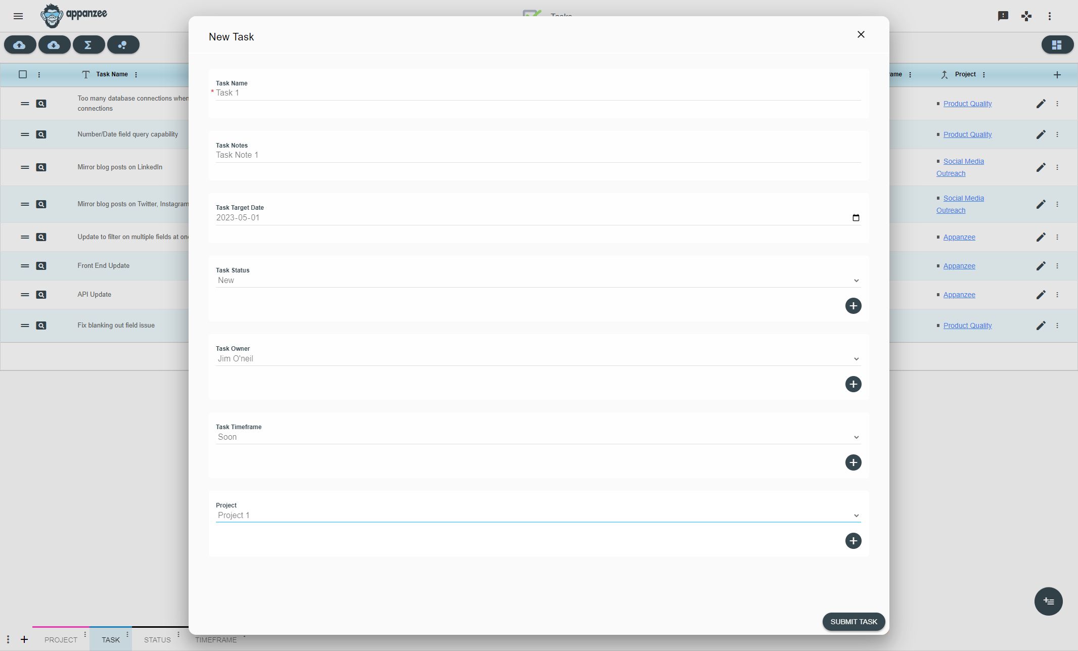 Click on Submit Task