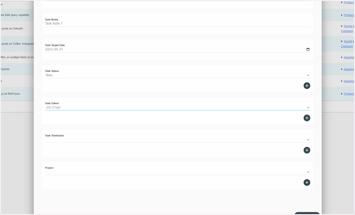 Select a Task Owner