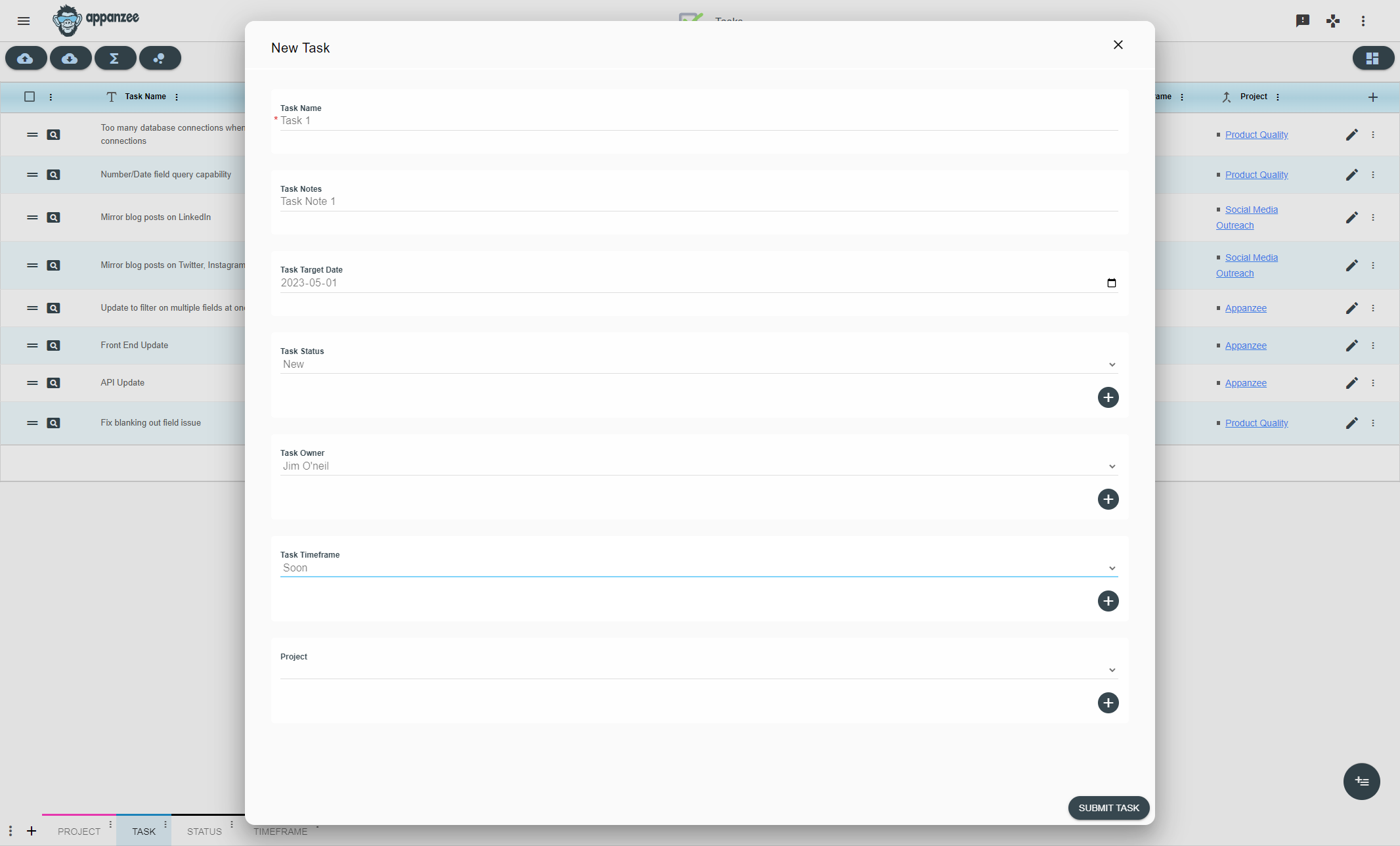 Choose a Task Timeframe