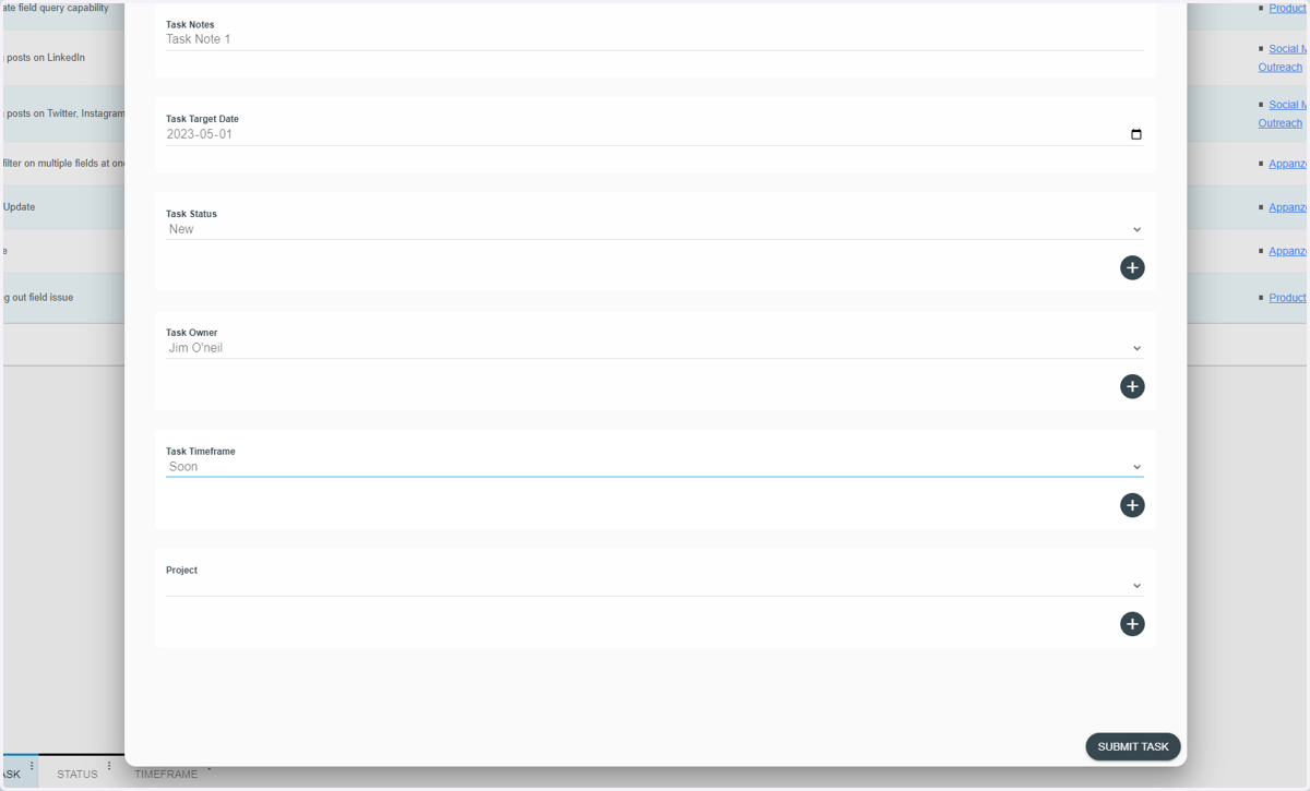 Choose a Task Timeframe