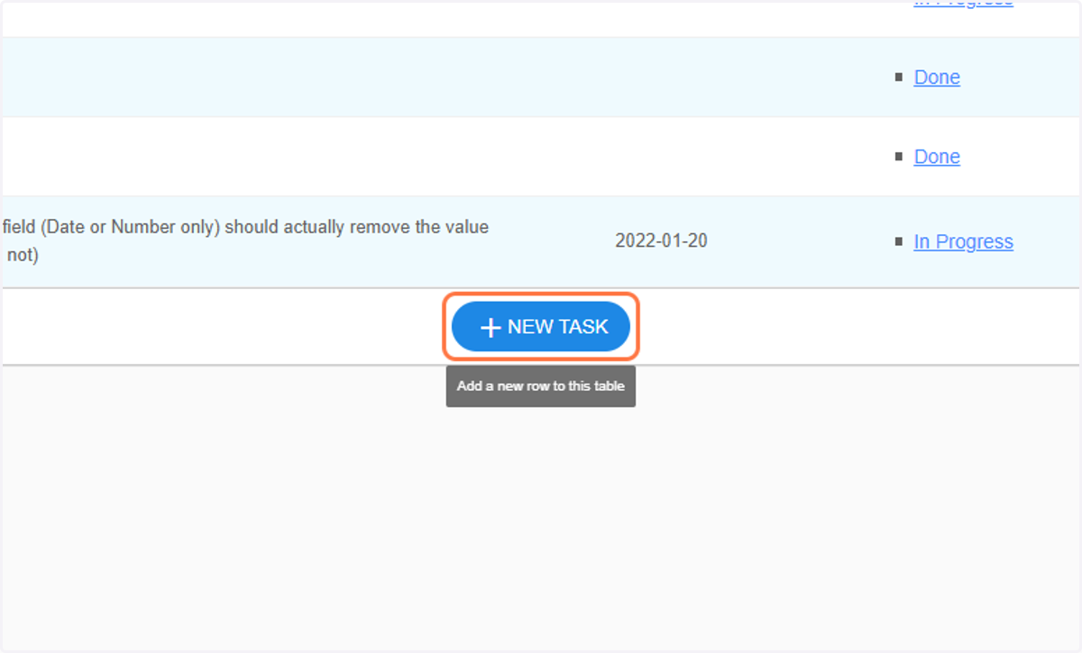 To add a new Task, click New Task