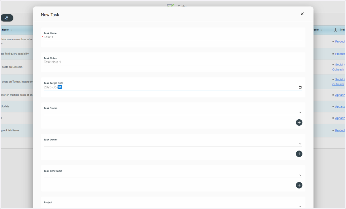 Give your Task a target date