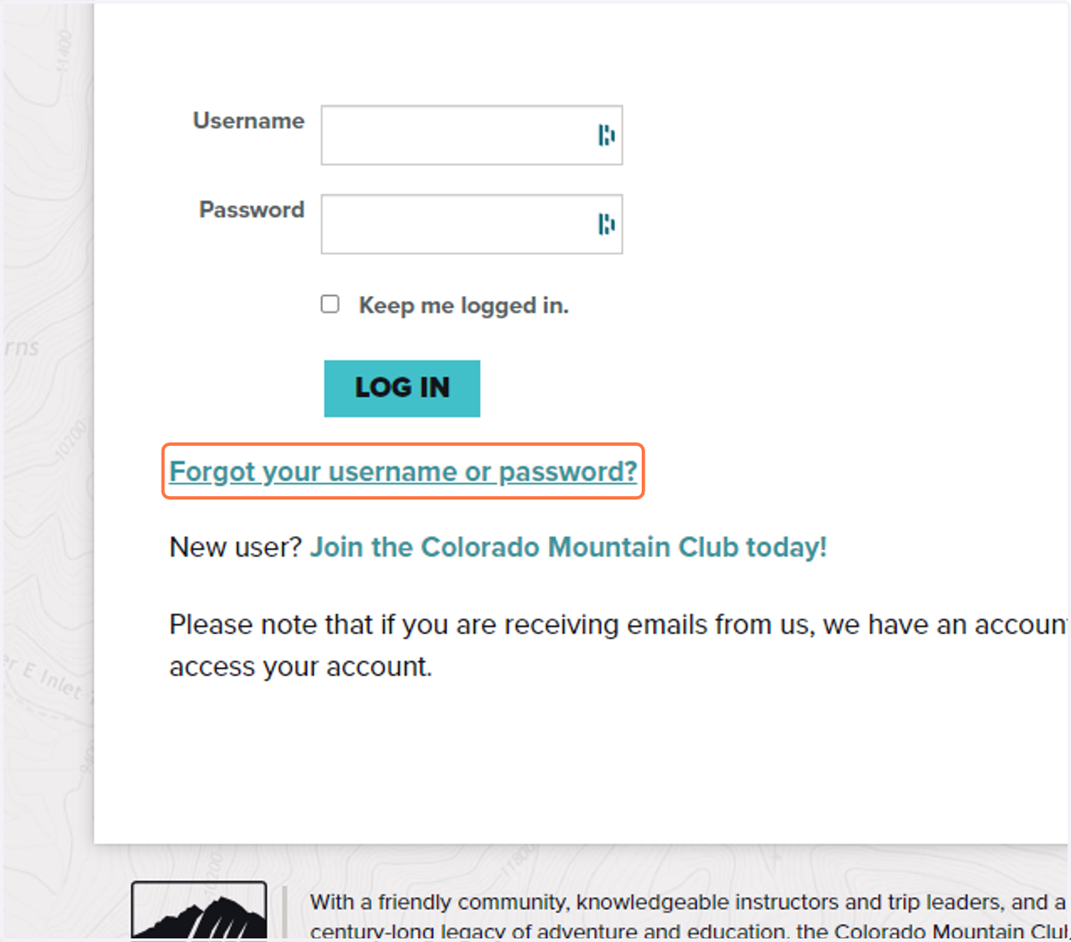 Click on Forgot your username or password