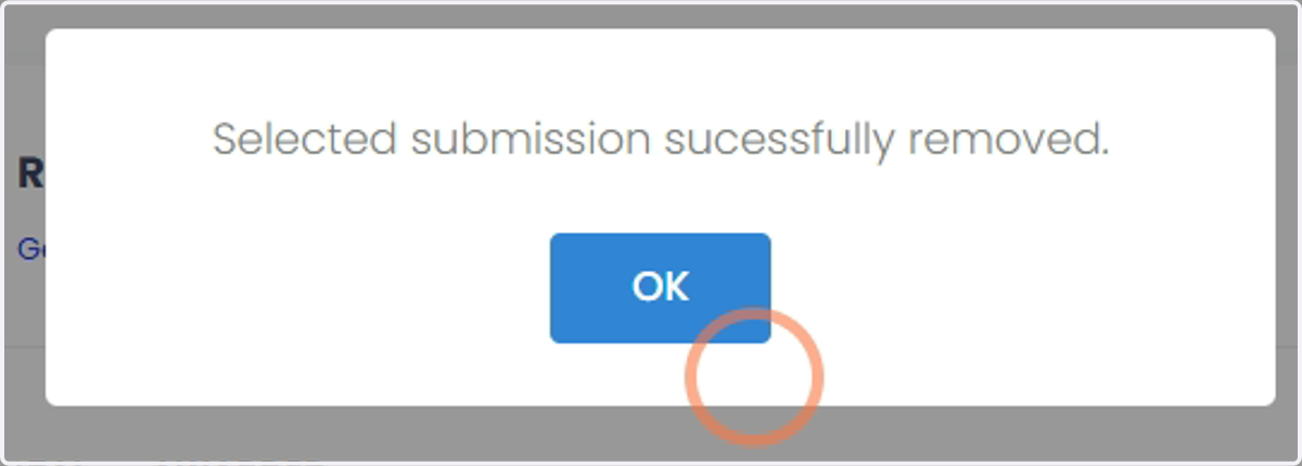 Penyerahan yang berjaya dikeluarkan akan menunjukkan pop-up seperti di bawah. Klik 'OK' untuk meneruskan.