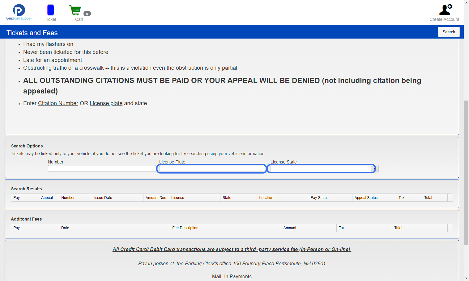 Enter your Citation number. If you do not have it, enter the License Plate, and select the State of issue.